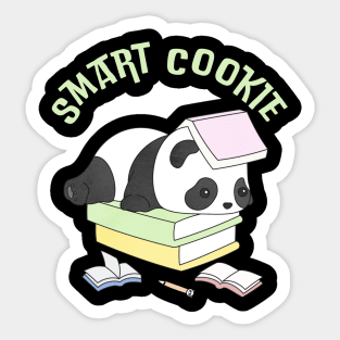 Cute Smart Cookie Sweet little reading tired panda hello cute baby outfit Sticker